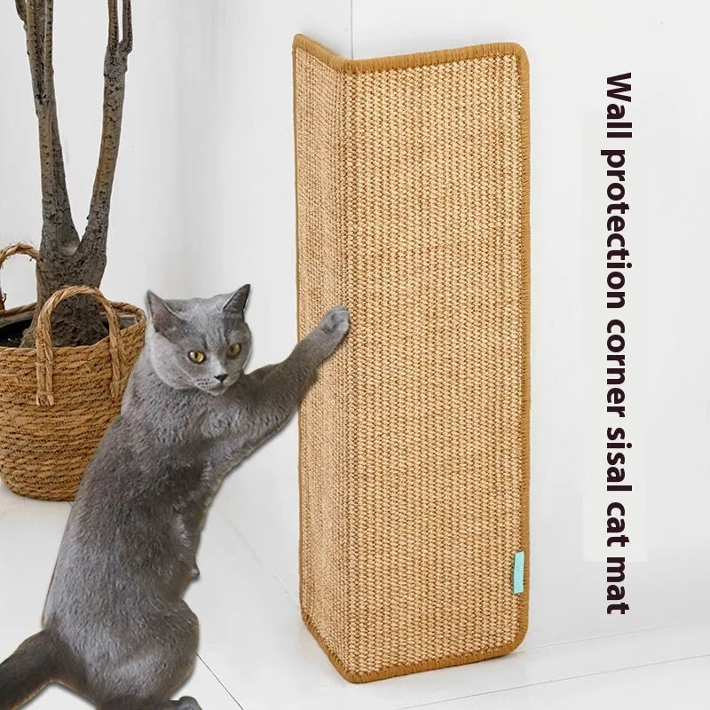 Jianma corner cat scratch board in cloth material measuring 18 by 60 centimetres, Dark Gray colour, adhesive back for vertical corner protection