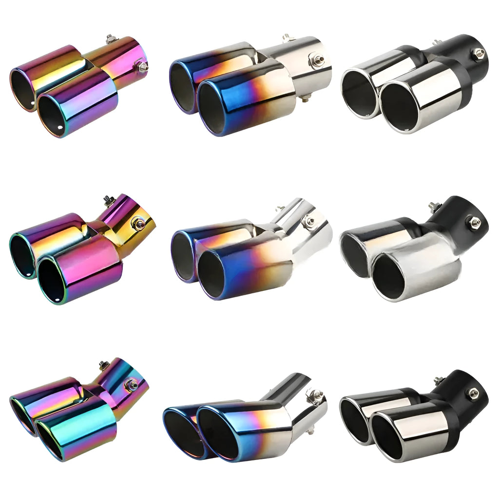 Stainless steel automobile exhaust pipe tip with 145mm length in universal fitment design