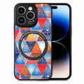 Two-in-one magnetic suction phone case for iPhone 14 or 15, purple scales colour, with silicone outer layer and plastic shell cutouts visible