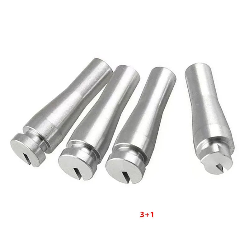 Four silver aluminium auto parts for Ford truck cab latch repair kit