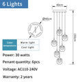 Postmodern crystal chandelier gold 6 heads stainless steel chassis adjustable cable 600mm diameter
