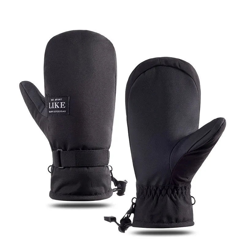 Black touch screen cycling gloves showing waterproof windproof thick fabric construction