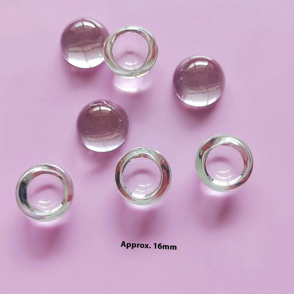 Crystal glass ball keyboard stickers in 12x6mm and 16x8mm round PVC sizes with self-adhesive backing
