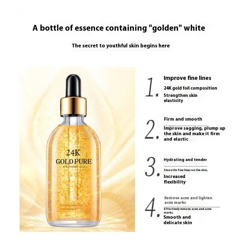 24K gold nicotinamide hyaluronic acid face essence liquid 100g bottle for neutral and combination skin