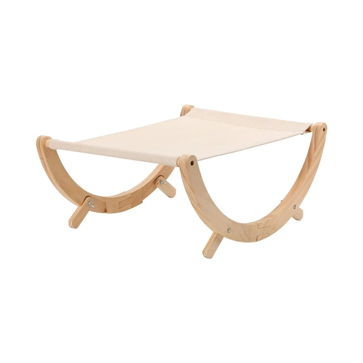 Solid wood cat shaker bed with foldable hammock measuring 55cm long