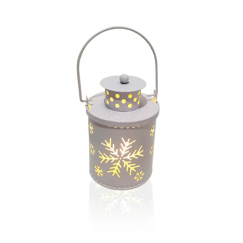 Wrought iron Christmas candle light with LED flickering flame in Nordic style design