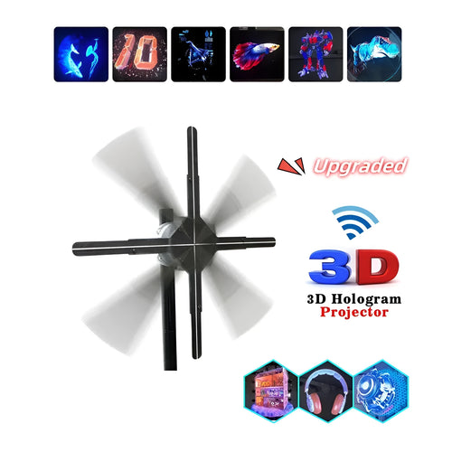 42cm black holographic advertising machine fan screen showing 3D display effect