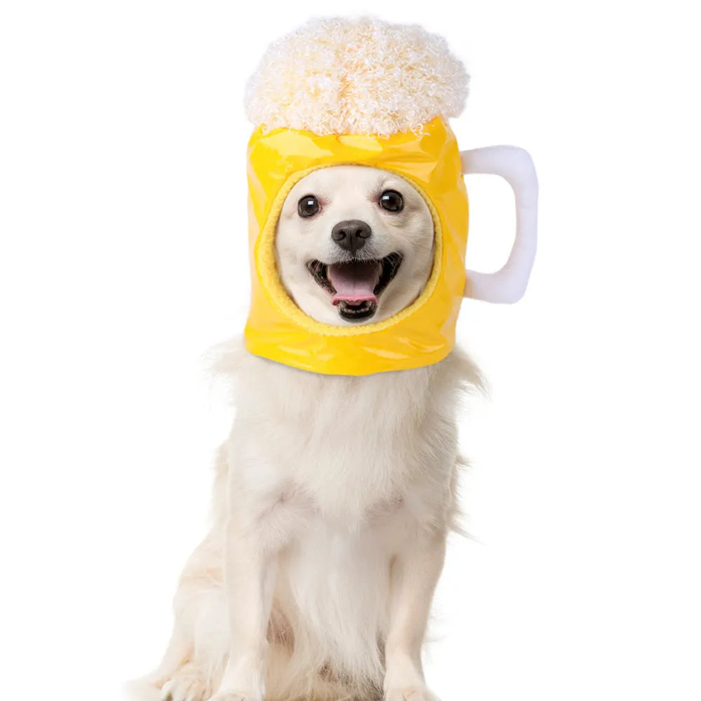 Embroidered cloth pet headgear with sunflower design for cat costume and dress-up occasions