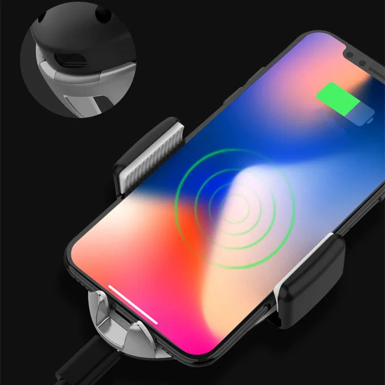 Creative car mobile phone wireless charger with air vent clip in black colour