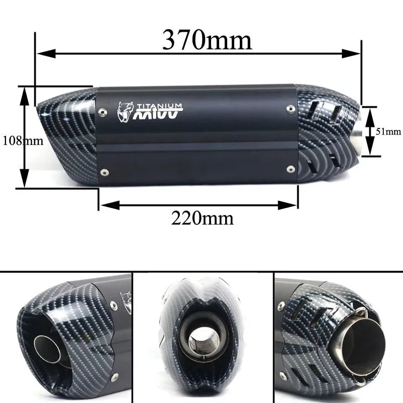 Stainless steel modified small hexagonal motorcycle exhaust pipe fitting with muffler