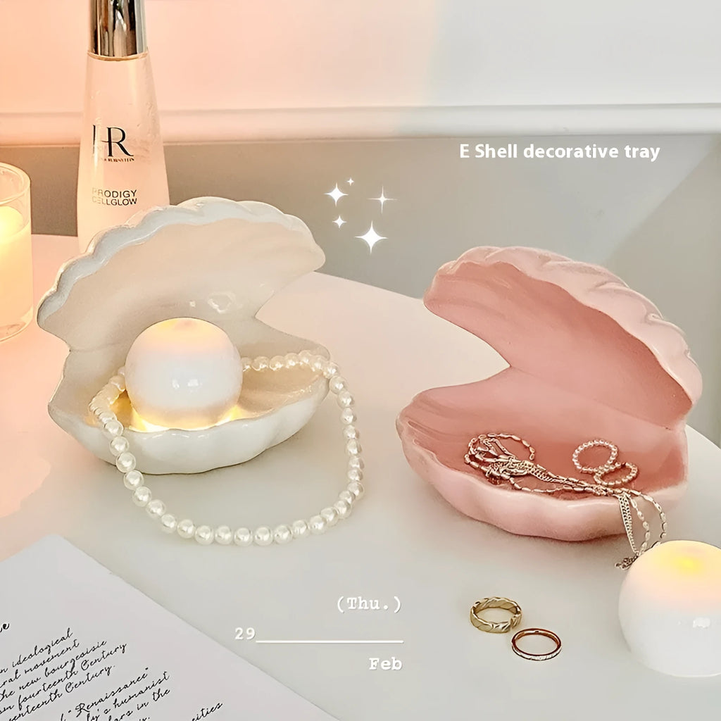 Yellow porcelain storage tray with optional night light in modern design