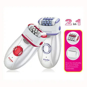 Portable USB electric hair removal device in KEDA-216 colour with charger and cleaning brush