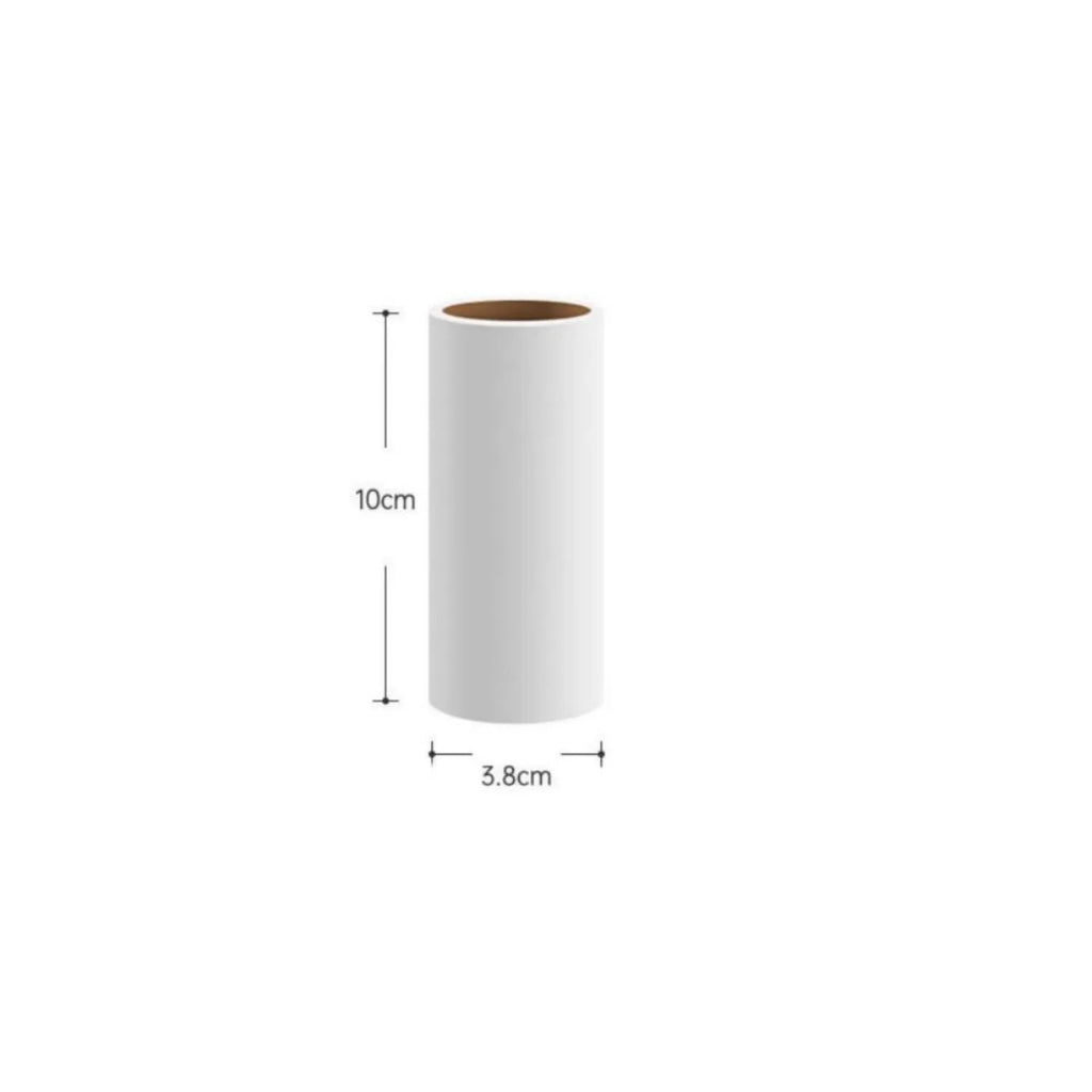 Green, white, and yellow sticky hair roller replacement paper rolls for pet hair removal
