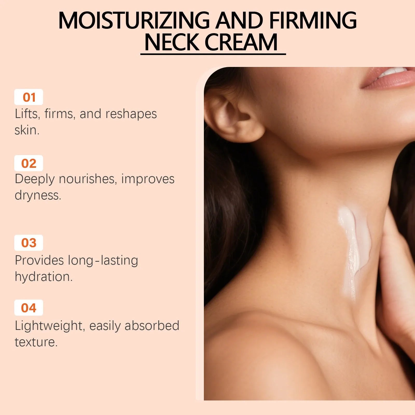 Daily neck moisturising cream in 50g jar with 6.3cm packaging