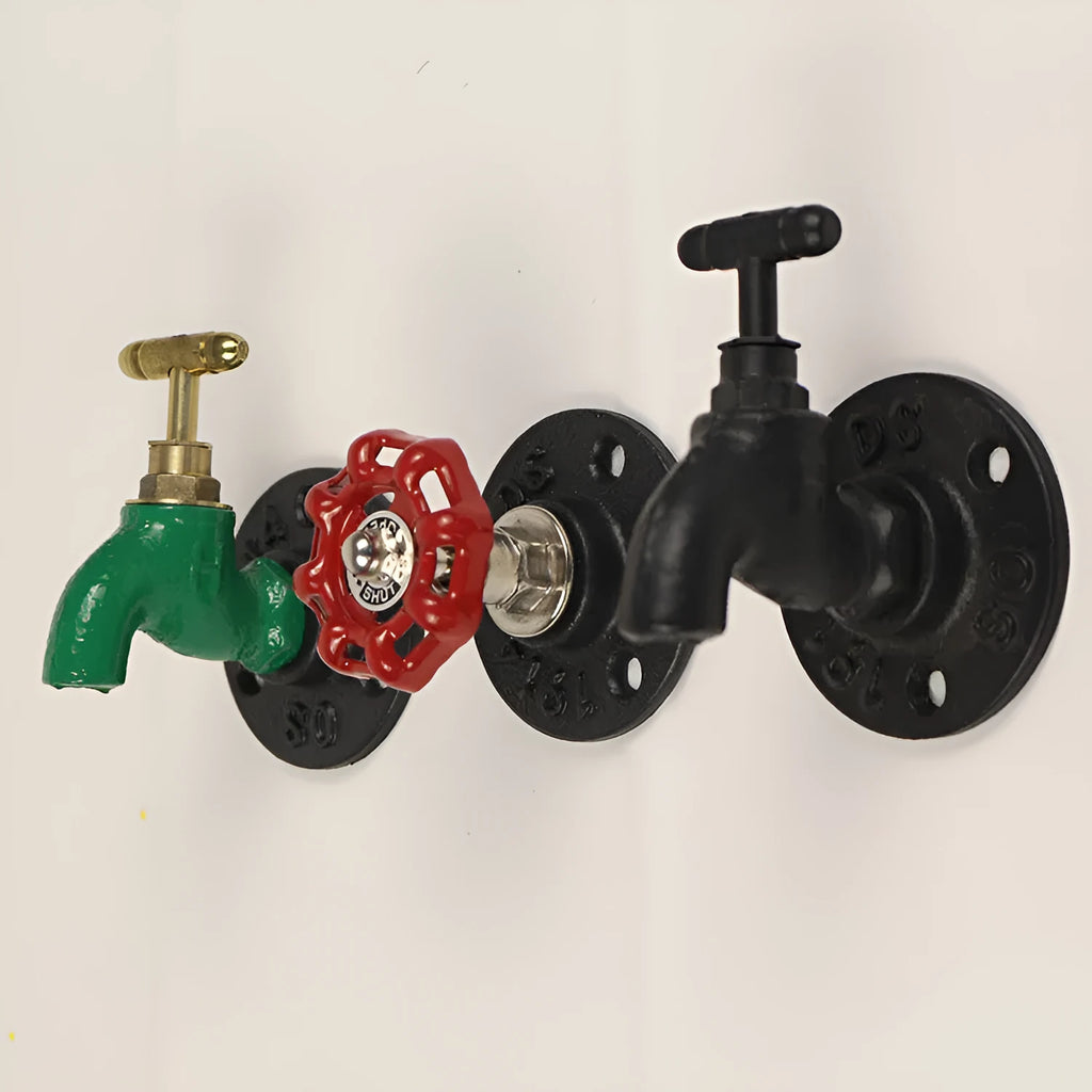 Wall-mounted metal water pipe style towel hook in a modern design