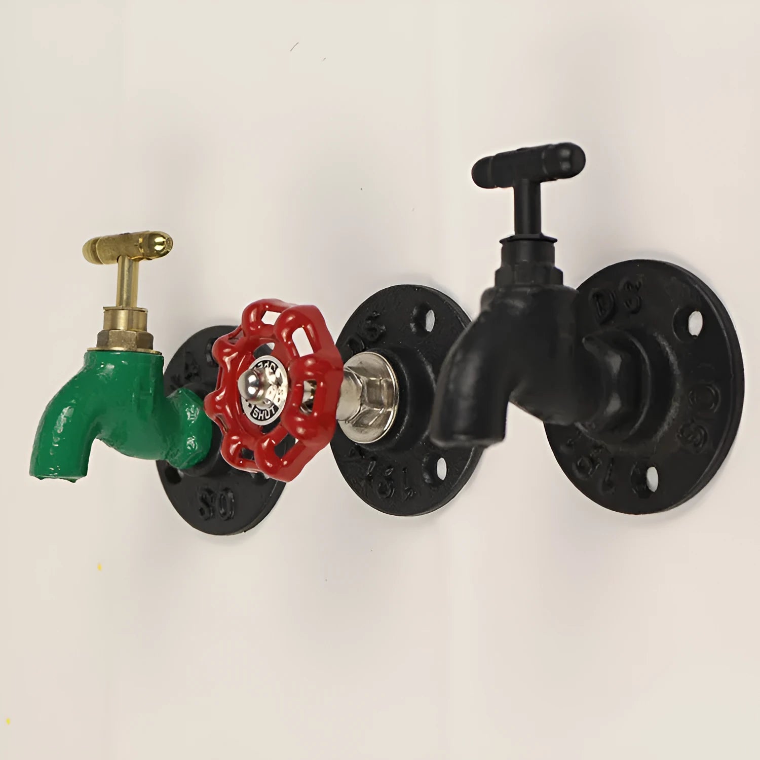 Wall-mounted metal water pipe style towel hook in a modern design