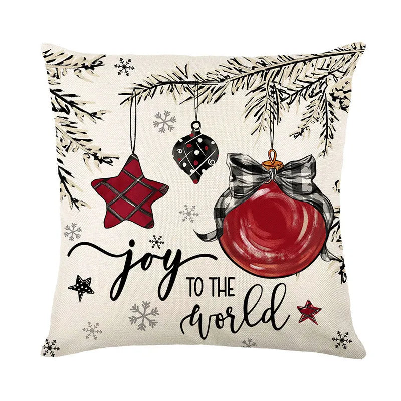 Christmas cushion cover 45x45cm printed pillowcase in four colours for festive home decor
