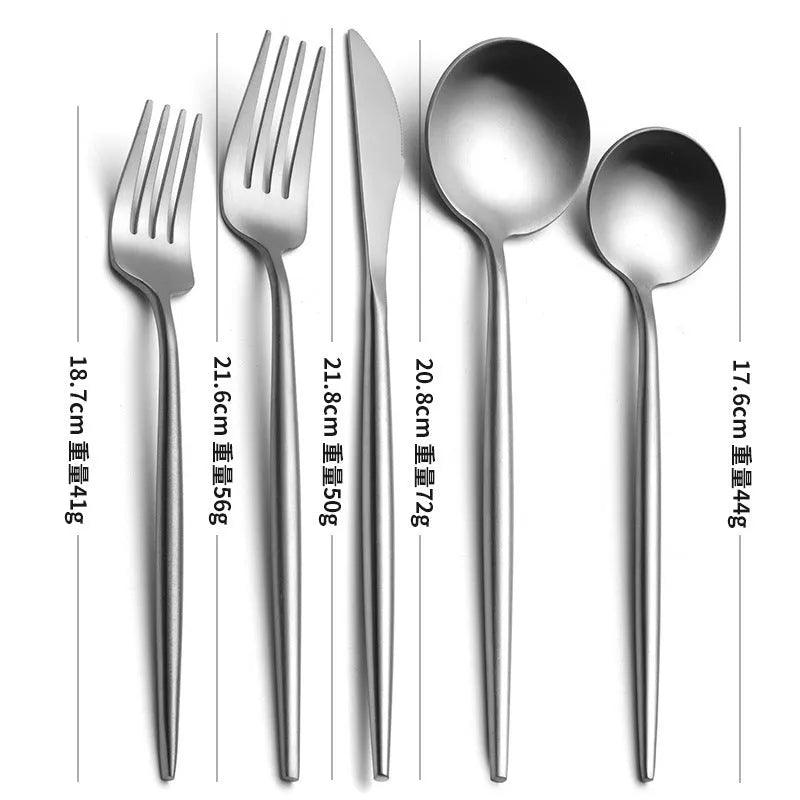 Stainless steel 5-piece steak knife set in solid colour with multi-color options for Western tableware