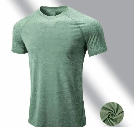 A stretch quick-dry running t-shirt in polyester, shown in black, on a mannequin.