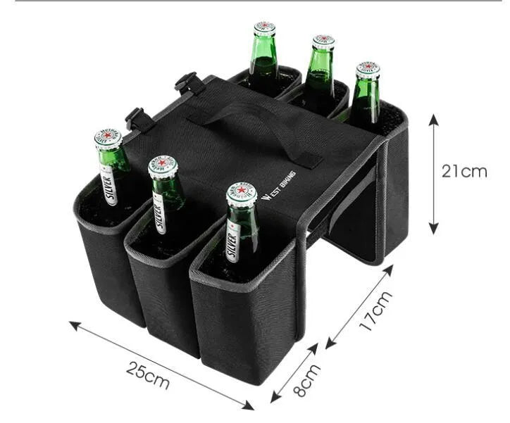Black and orange bicycle double-sided drink storage bag with 2L capacity