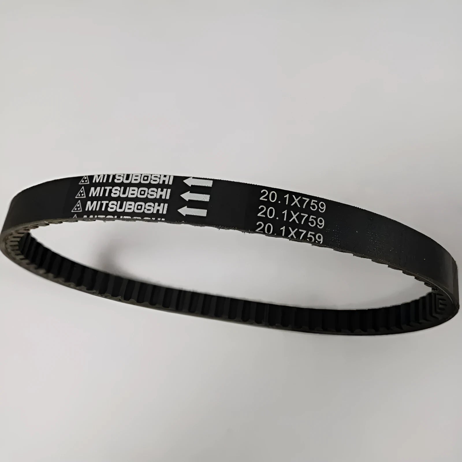 Black motorcycle drive belt for Jili GP110 and Guangyang models, size 20.1-759
