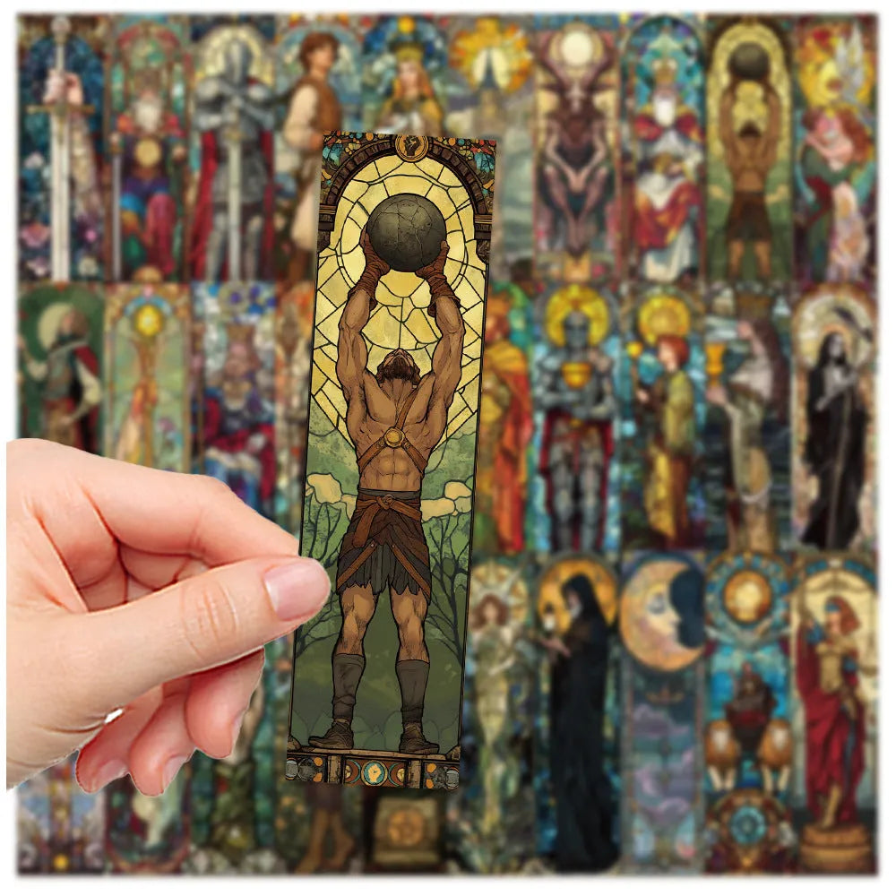 Set of 30 painted glass tarot bookmarks in cute homemade style, model QH389