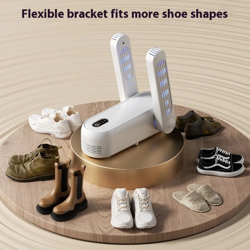 Black intelligent automatic shoes dryer with timer and waterproof warmer for sports footwear drying