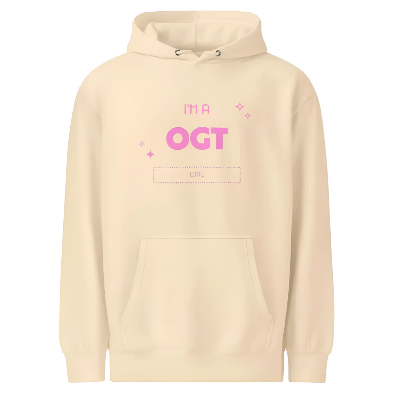 OGT Girl Hoodie in Sandshell colour casual polyester pullover for women front view