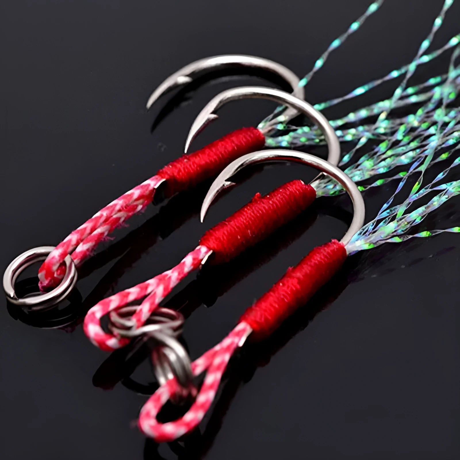 Six bright wire iron plate single fishing hooks in sizes No. 9, 10, 11, 12, 13, and 14 for boat and sea fishing.