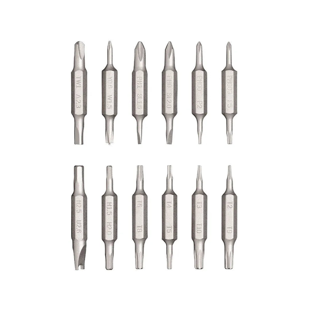 24 in 1 repair screwdriver set with aluminium handle and magnetic bit storage for phone and computer disassembly