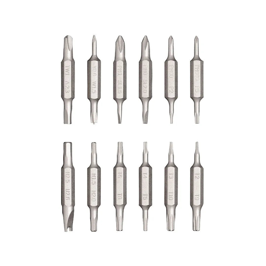 24 in 1 repair screwdriver set with aluminium handle and magnetic bit storage for phone and computer disassembly