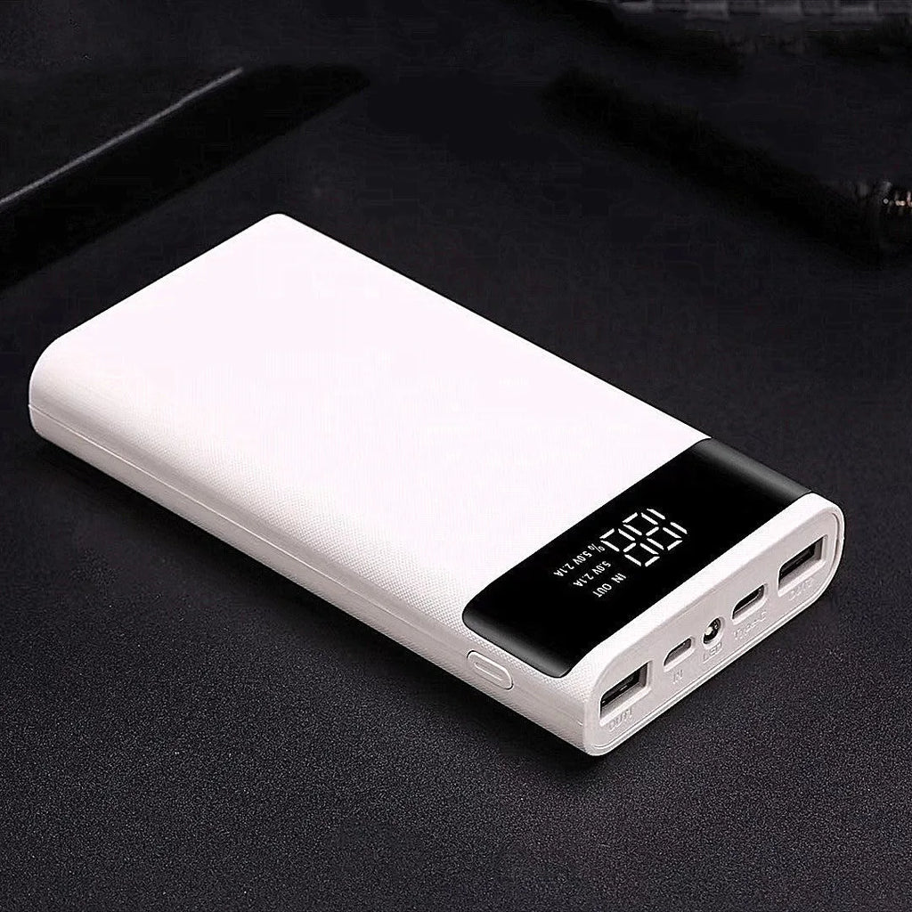 Digital display power bank spring kit with black plastic shell showing dimensions 45x76x22mm