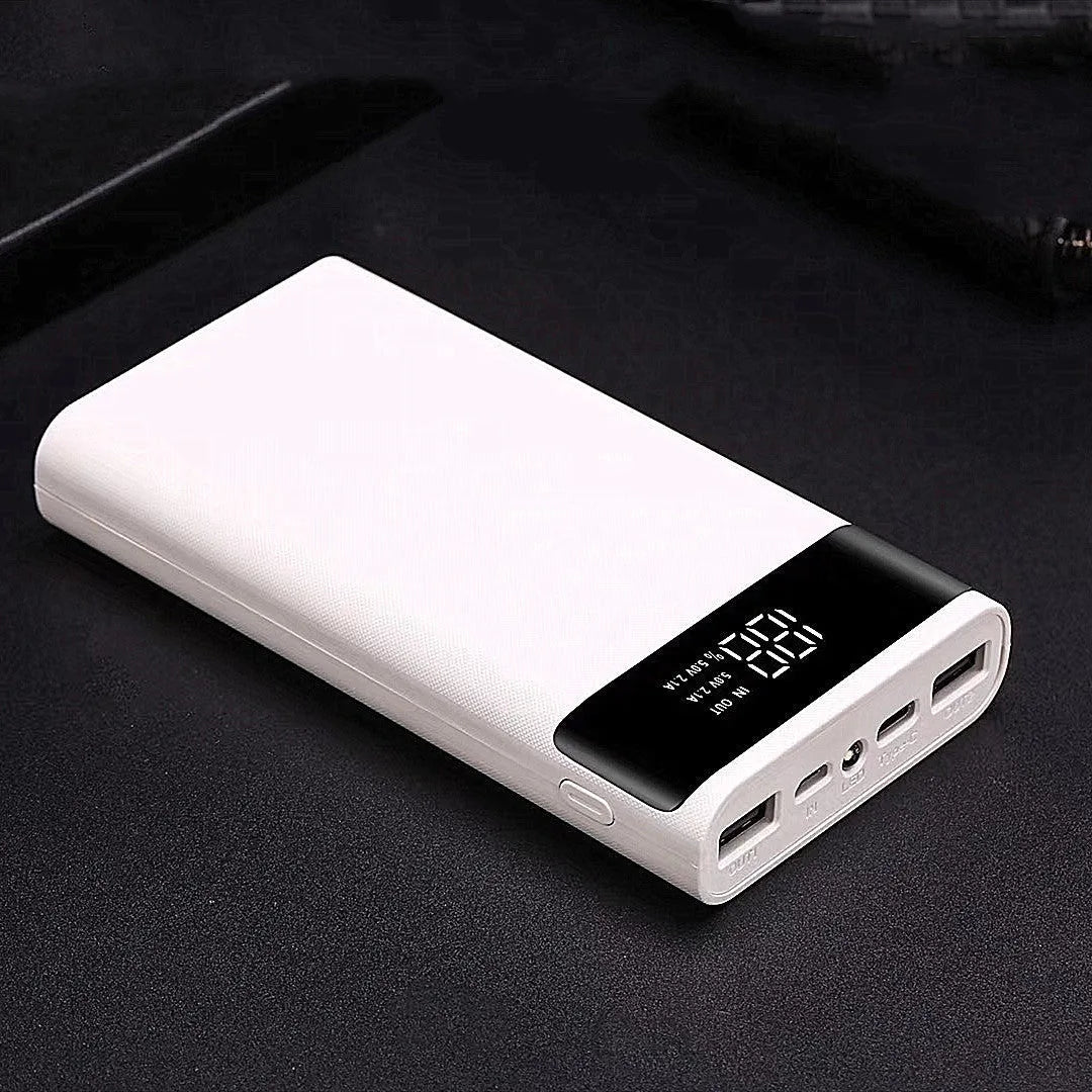 Digital display power bank spring kit with black plastic shell showing dimensions 45x76x22mm