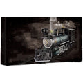 Metal colour printing assembled MG steam locomotive puzzle model in brass and stainless steel, finished size 17x5x8cm