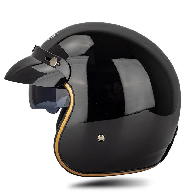 Retro-style half helmet for cycling on a neutral background, showing its ABS shell and classic colour finish.