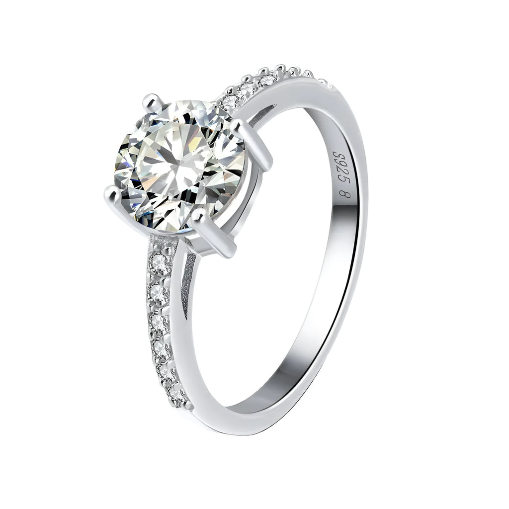 S925 sterling silver crown ring with AAA zircon inlay, silver colour, sizes 5 to 9