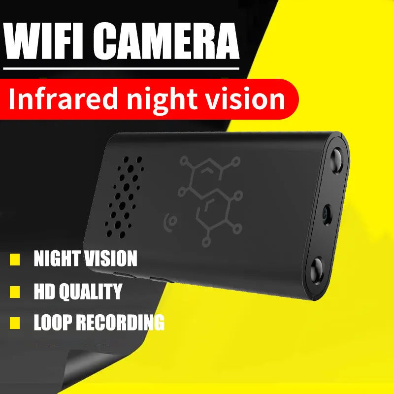 Black WiFi smart security camera for indoor home monitoring with 1080p HD resolution