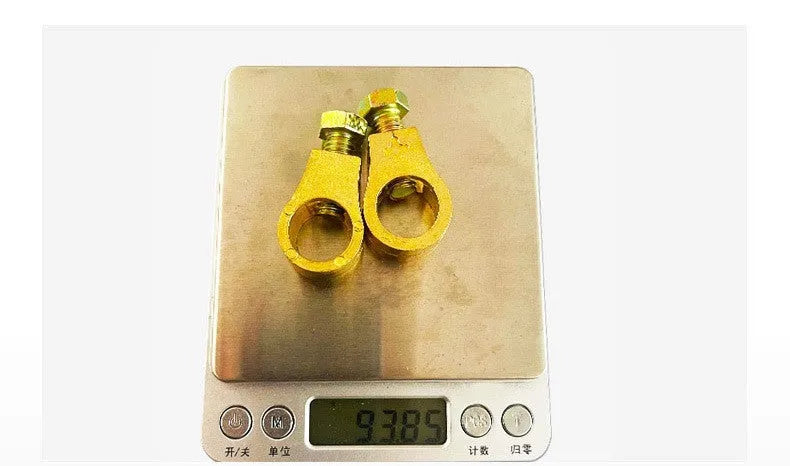 Copper automotive battery terminal clamp with patented connection design