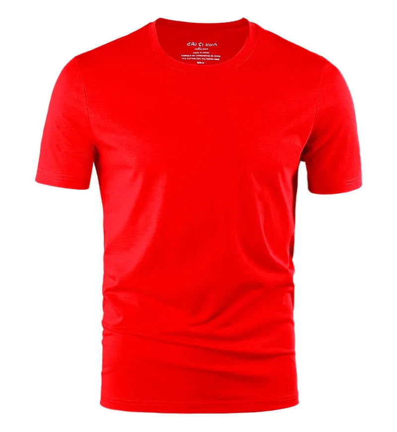 ICE Cotton solid colour unisex pullover T-shirt on a hanger.