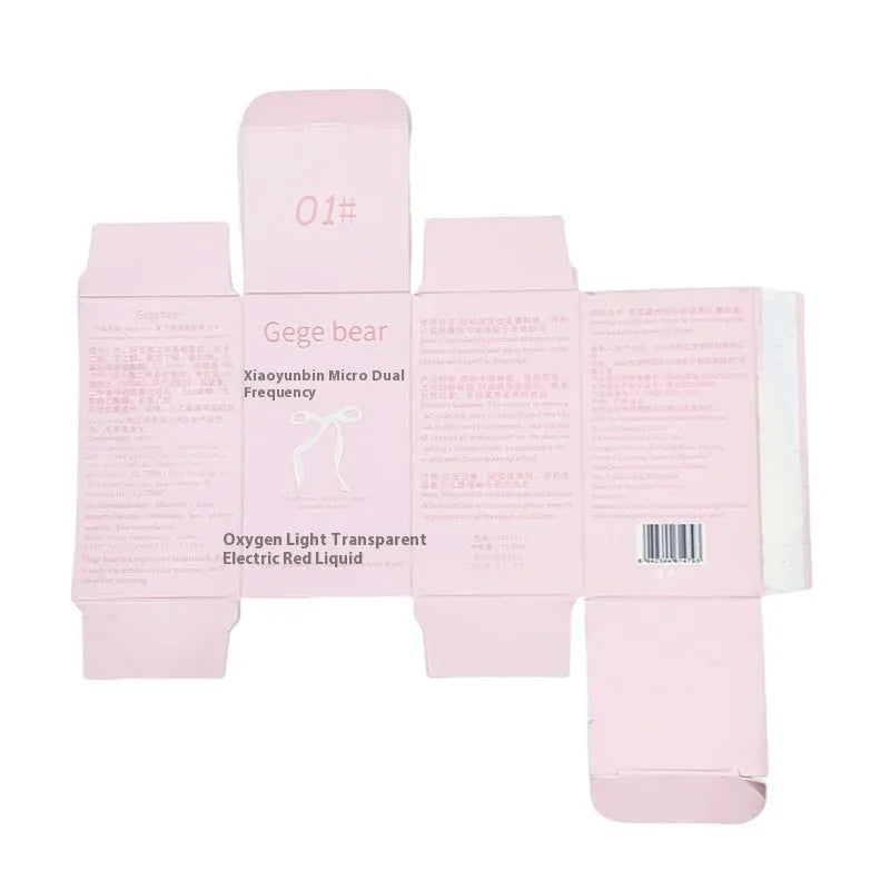 Gege Bear Oxygen Light And Transparent Liquid Blush in natural makeup packaging with seven colour options