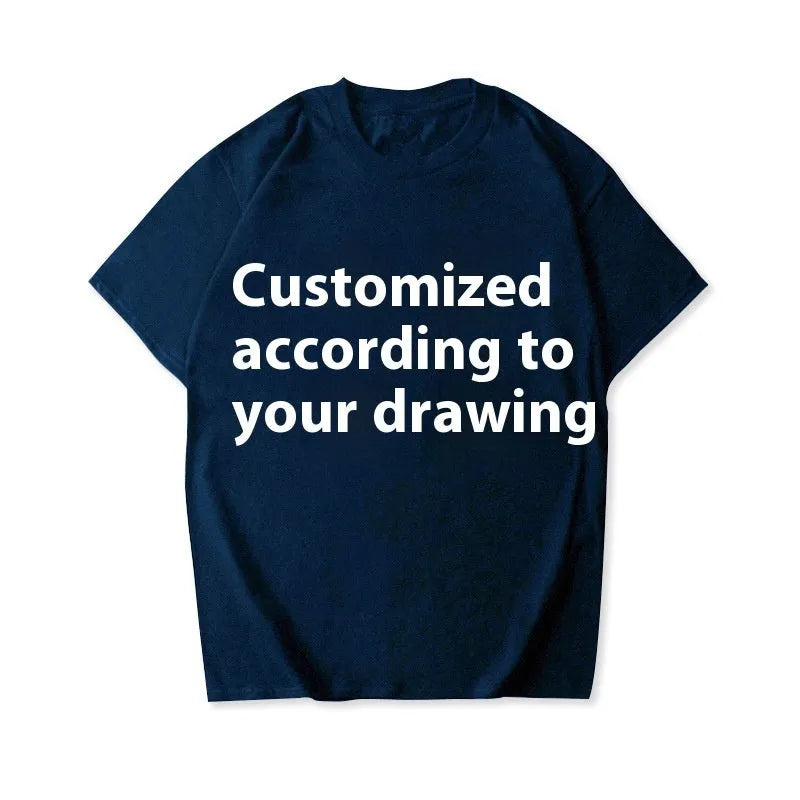 Round neck combed cotton t-shirt in multiple colours on a size chart background.