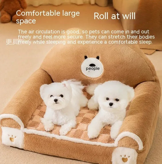 Small and Medium-Sized Dogs Teddy Bichon Winter Warm Dehaired Angora Dog Bed Cat Sofa Corduroy 40x30cm 45x35cm 55x45cm Brown Bear Purple Lamb
