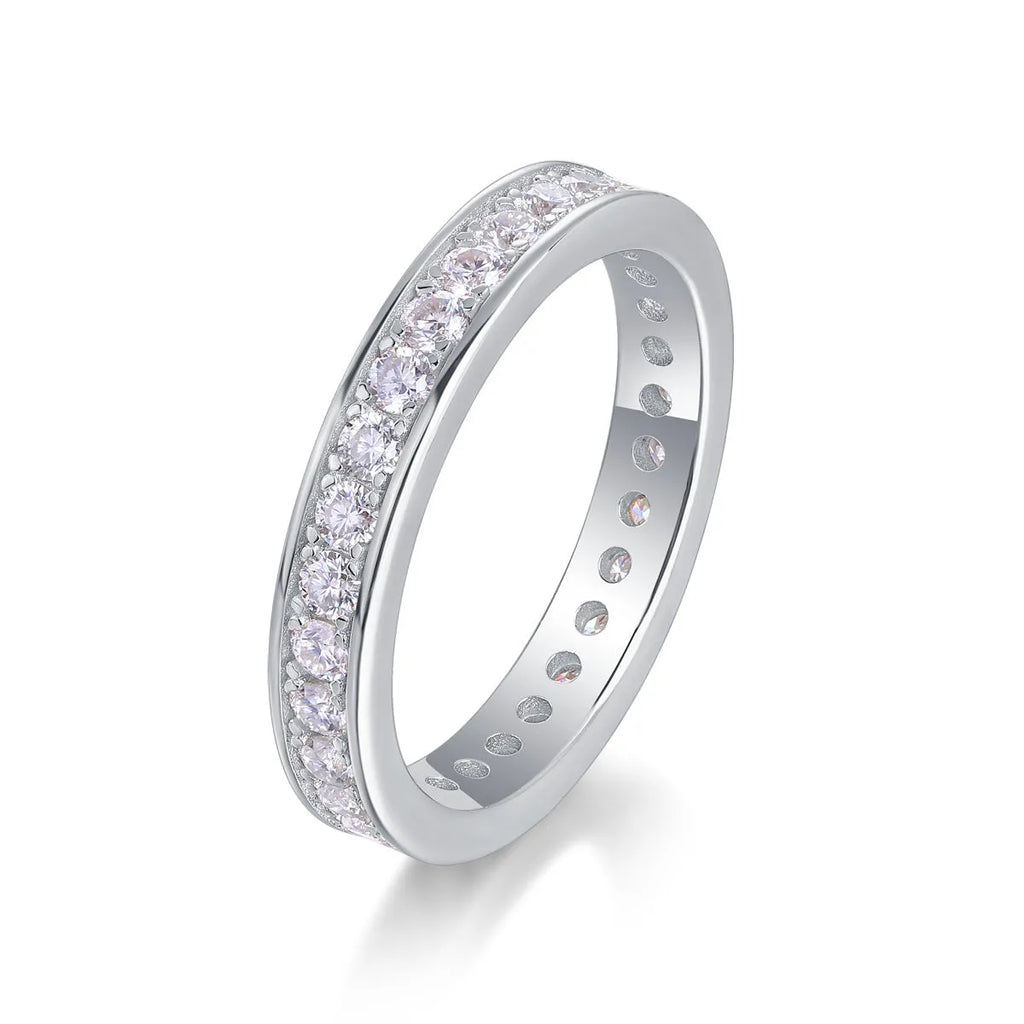 Moissanite wedding ring set S925 silver platinum plated gold platinum rose gold sizes 5-9 with GRA certificate