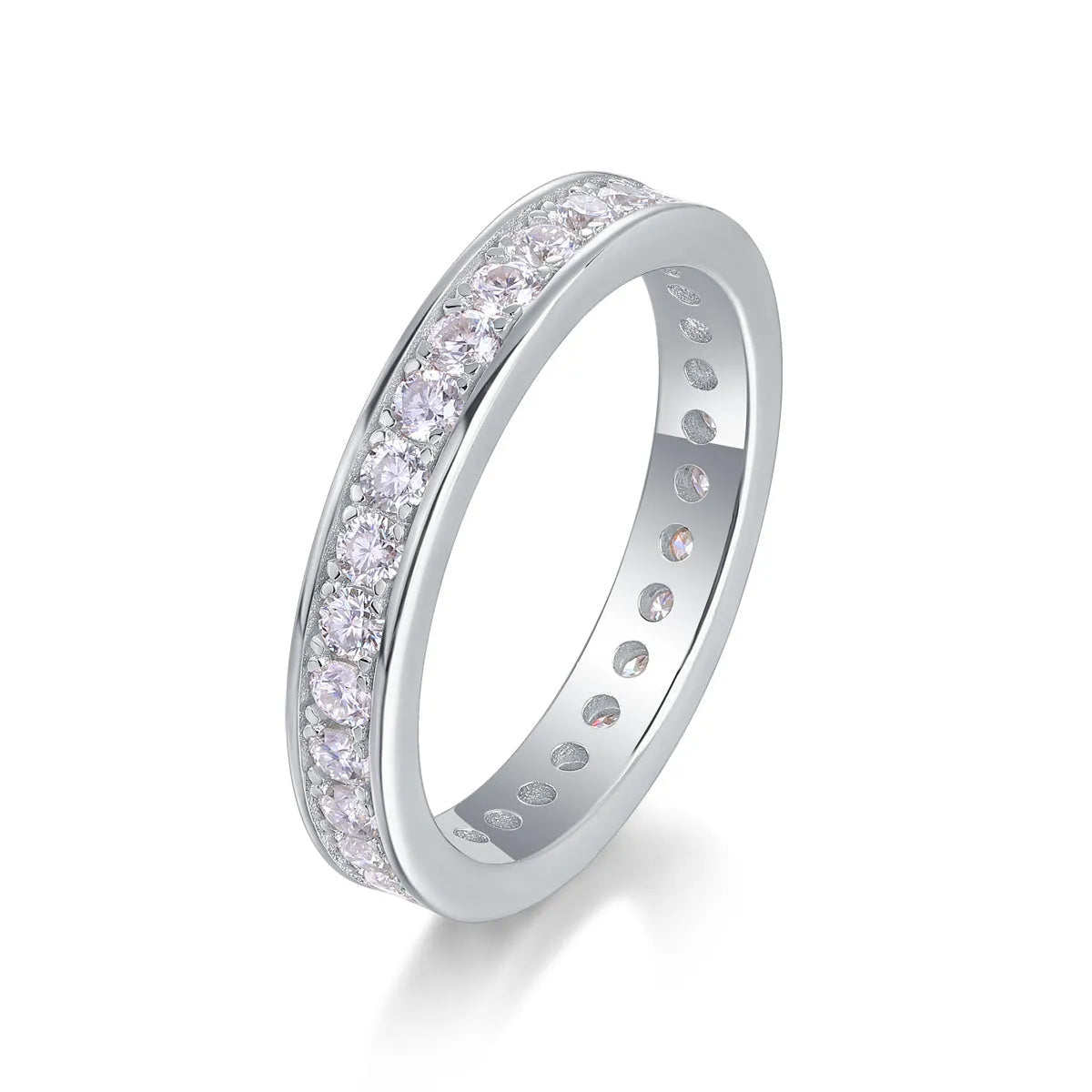 Moissanite wedding ring set S925 silver platinum plated gold platinum rose gold sizes 5-9 with GRA certificate