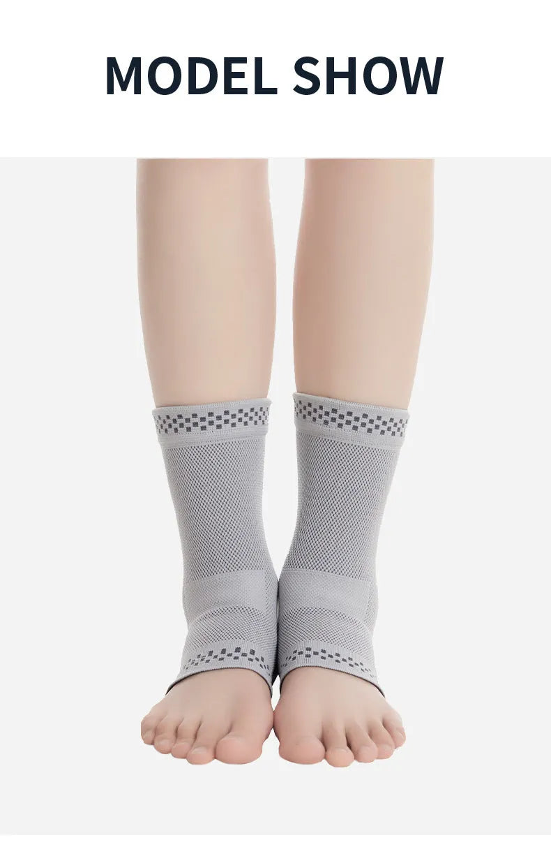 Graphene ankle brace compression sleeve for sprained ankle support with copper ions for breathability