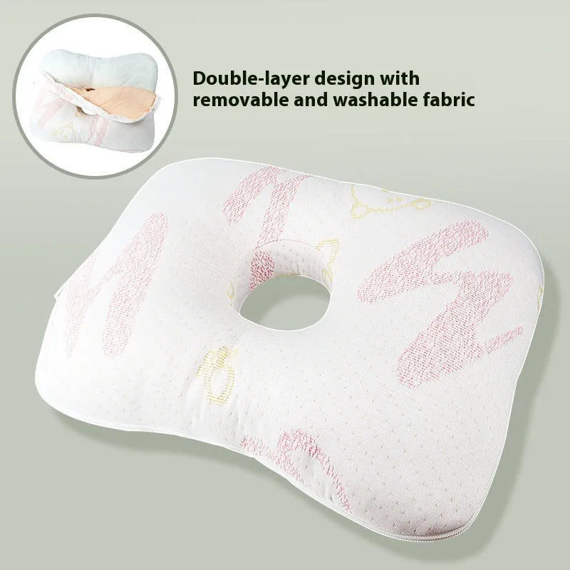 Beauty salon single hole ear pillow in Boer Grey colour on a treatment bed.