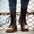 Men's black leather lace-up casual shoes with round toe and flat heel on a white background.