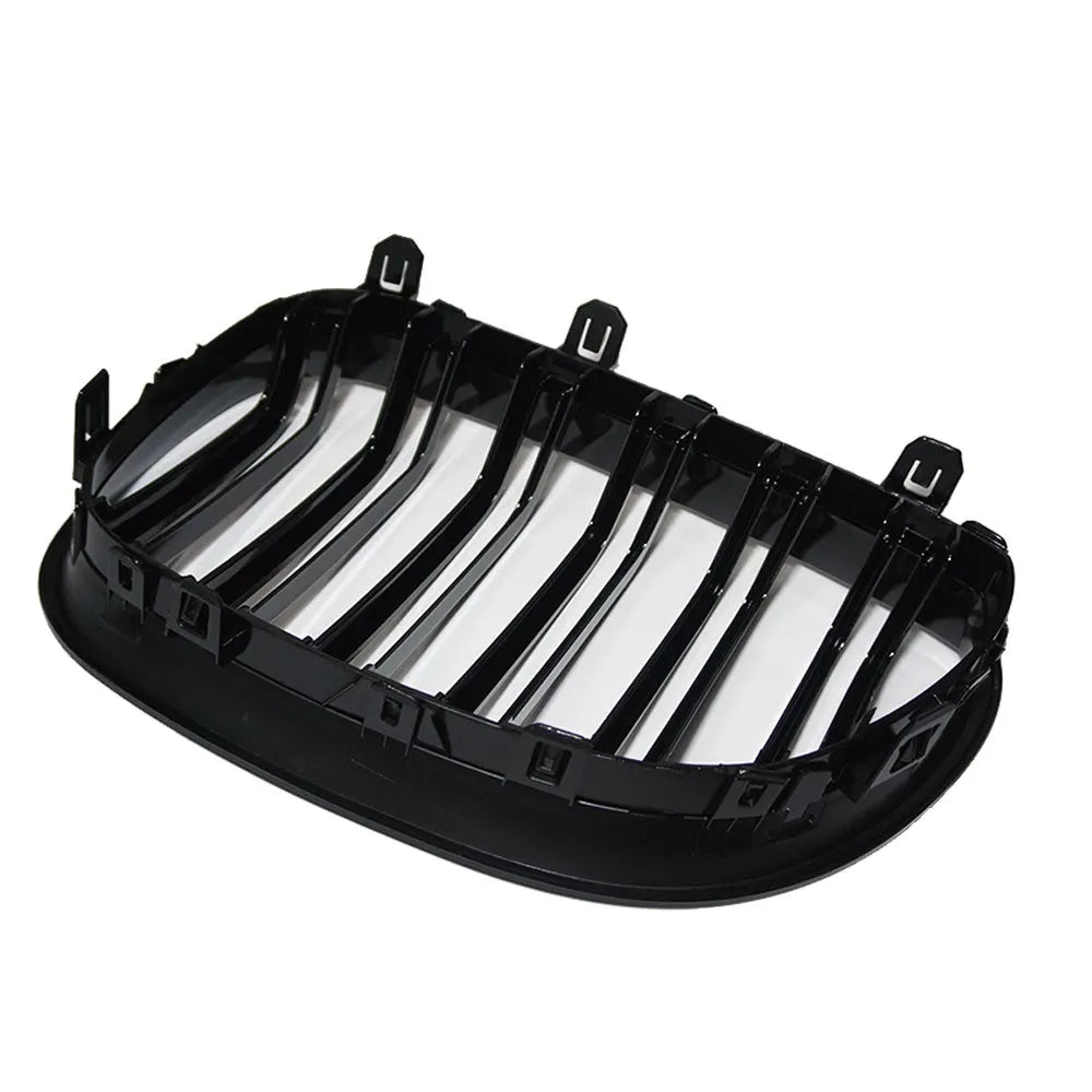 BMW 5-Series E60 E66 carbon fibre front grille with ABS frame and chrome trim for 2004-2009 models