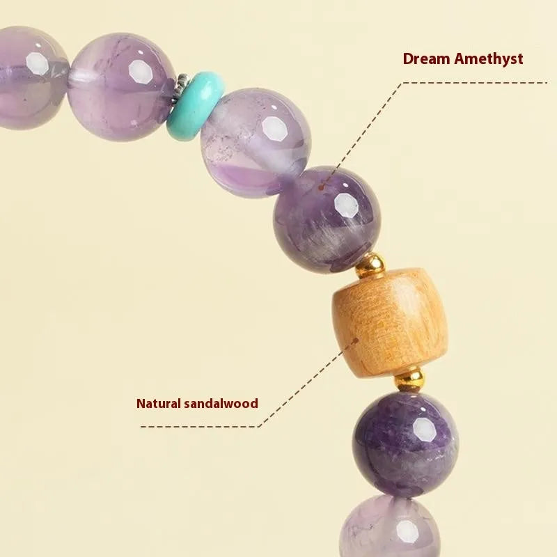 Handmade purple amethyst lucky bracelet for women with adjustable design