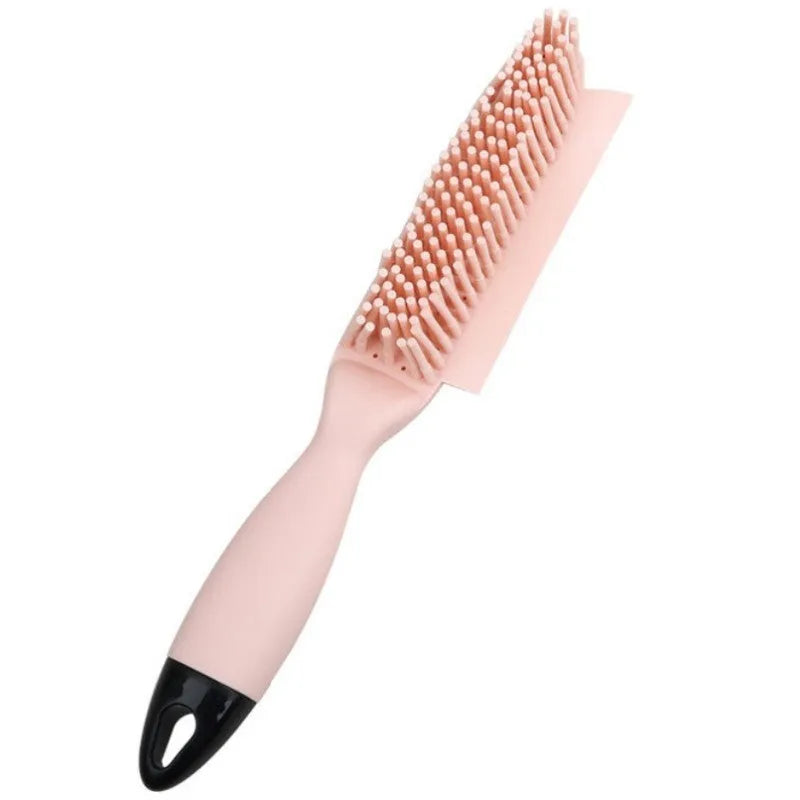 Green pet grooming brush with circular rubber massage teeth for dog and cat hair removal
